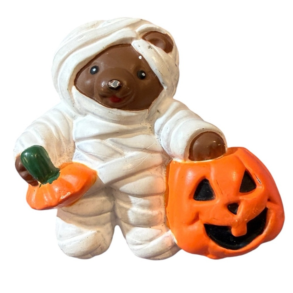 Mummy Bear Halloween Costume Figurine Pin